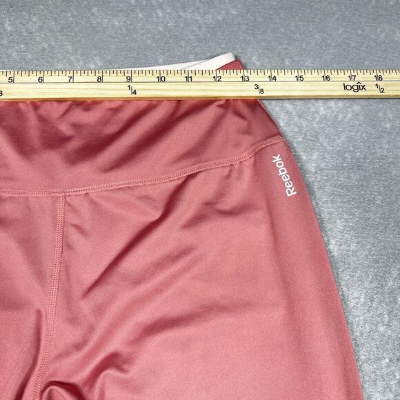 Reebok Pink Cropped Leggings Casual Workout Walk Lift Women’s Size: L - Picture 4 of 7